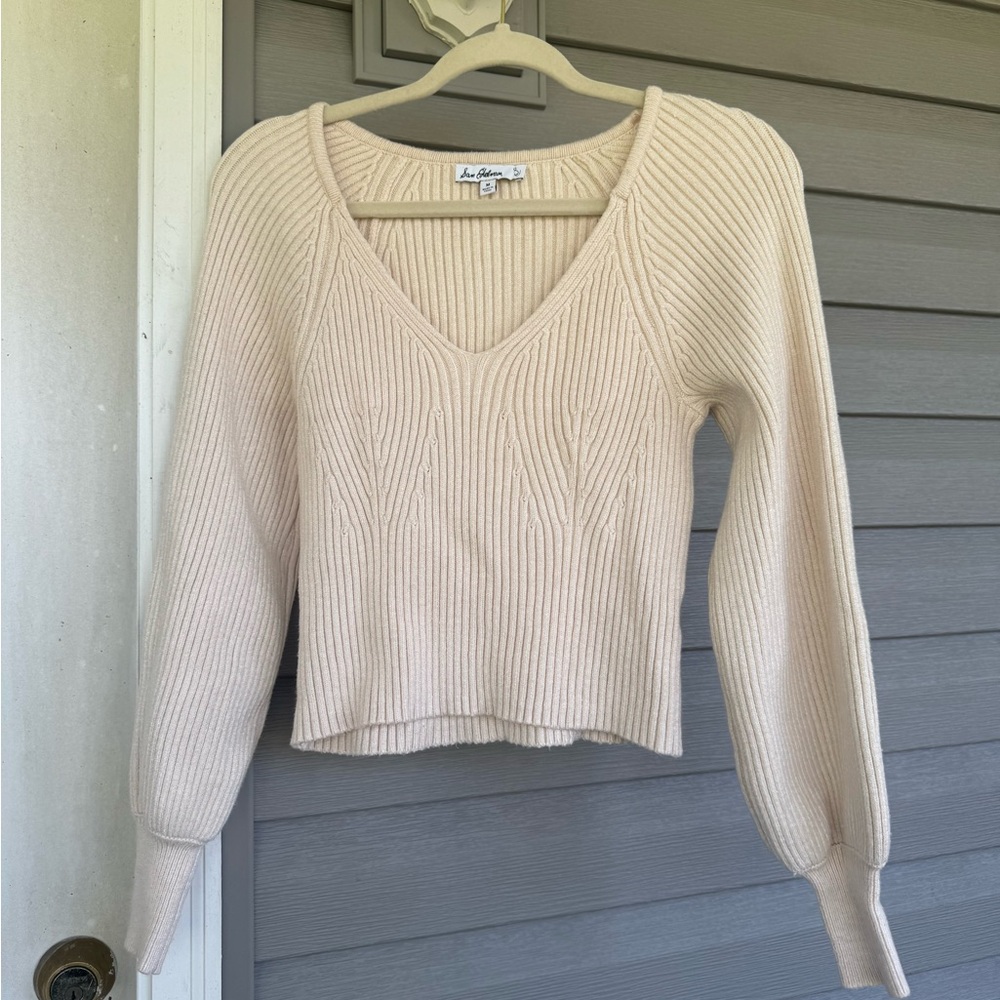 Sam Edelman Beige V-Neck Sweater